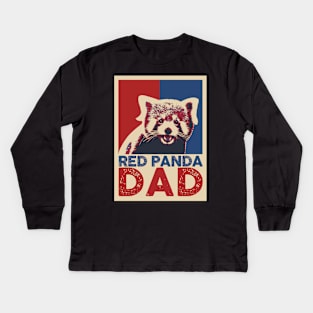 Red Panda Dad Pop Art Style Kids Long Sleeve T-Shirt